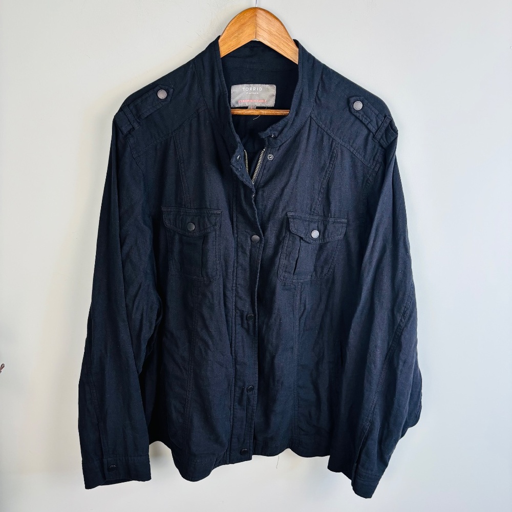 Torrid Zip/Button Front Utility Jacket Size 3x - image 2